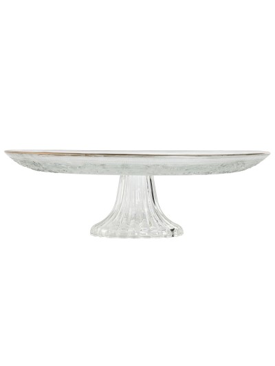 Assiette plate Home ESPRIT Transparent Doré Verre 29 x 29 x 9,2 cm