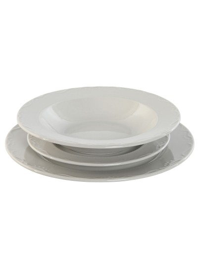 Set de Vajilla Home ESPRIT Blanco Porcelana 27 x 27 x 2 cm 18 Piezas