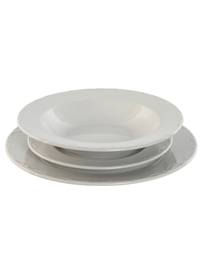 Set de Vajilla Home ESPRIT Blanco Porcelana 27 x 27 x 2 cm 18 Piezas
