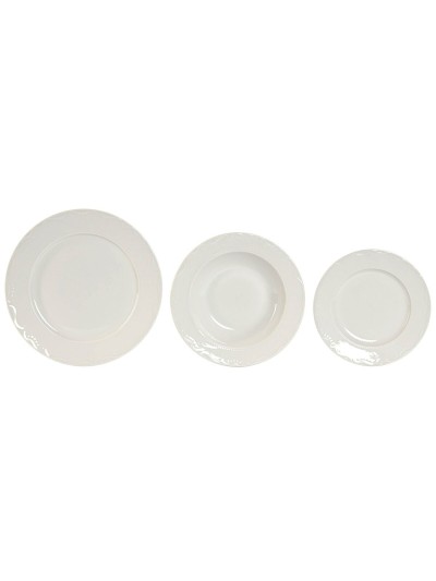 Dinnerware Set Home ESPRIT White Porcelain 27 x 27 x 2 cm 18 Pieces