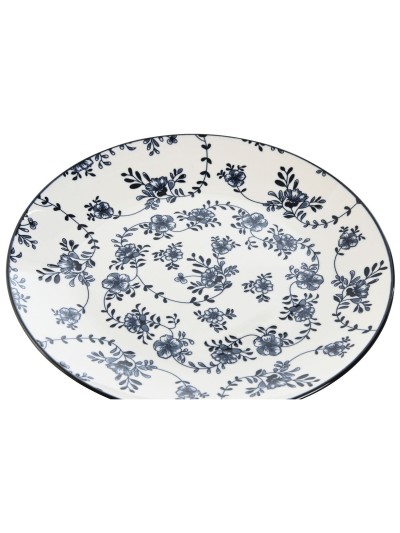 Set de Platos Home ESPRIT Azul Blanco Porcelana 19 x 19 x 2 cm