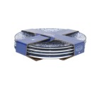 Plate set Home ESPRIT Blue White Porcelain 19 x 19 x 2 cm