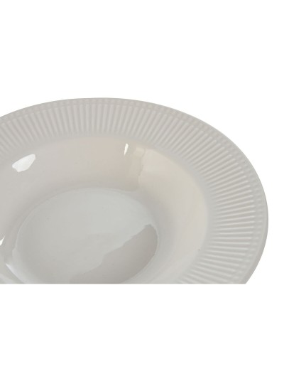 Tableware Home ESPRIT White Porcelain Stripes 27 x 27 x 2 cm 18 Pieces