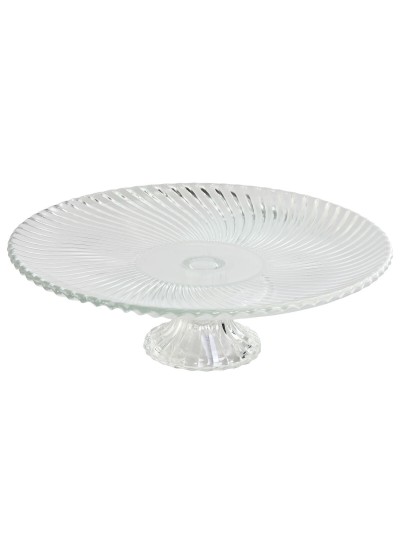 Plato Llano Home ESPRIT Transparente Cristal 26 x 26 x 8 cm