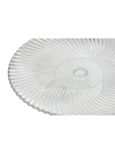 Plato Llano Home ESPRIT Transparente Cristal 26 x 26 x 8 cm