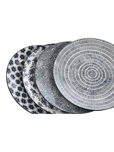 Set de Platos Home ESPRIT Azul Blanco Porcelana 27 x 27 x 2 cm