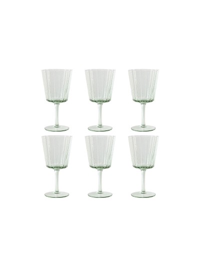 Set de Verres Home ESPRIT Vert Verre 285 ml 8,4 x 8,4 x 16,4 cm (6 Unités)