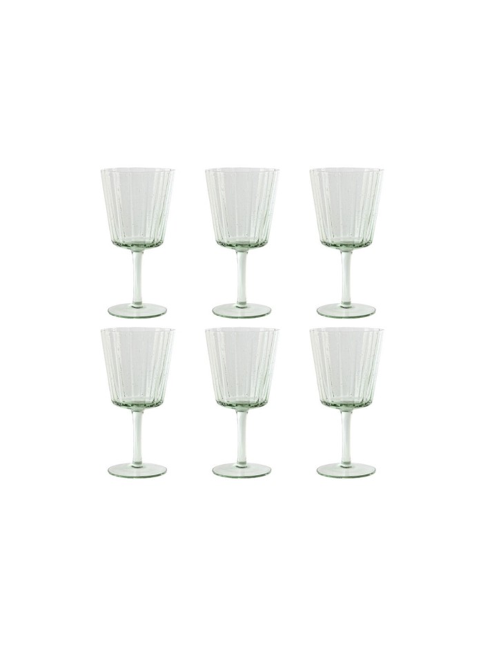 Set de Copas Home ESPRIT Verde Cristal 285 ml 8,4 x 8,4 x 16,4 cm (6 Unidades)