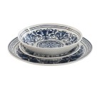 Vajilla Home ESPRIT Azul Blanco Porcelana Árabe 27 x 27 x 2 cm 18 Piezas