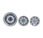 Assiettes Home ESPRIT Bleu Blanc Porcelaine Arabe 27 x 27 x 2 cm 18 Pièces