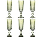 Set of cups Home ESPRIT Green Crystal 6 x 6 x 18,4 cm (6 Units)
