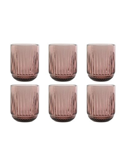 Set de Verres Home ESPRIT Rose Verre (6 Unités)