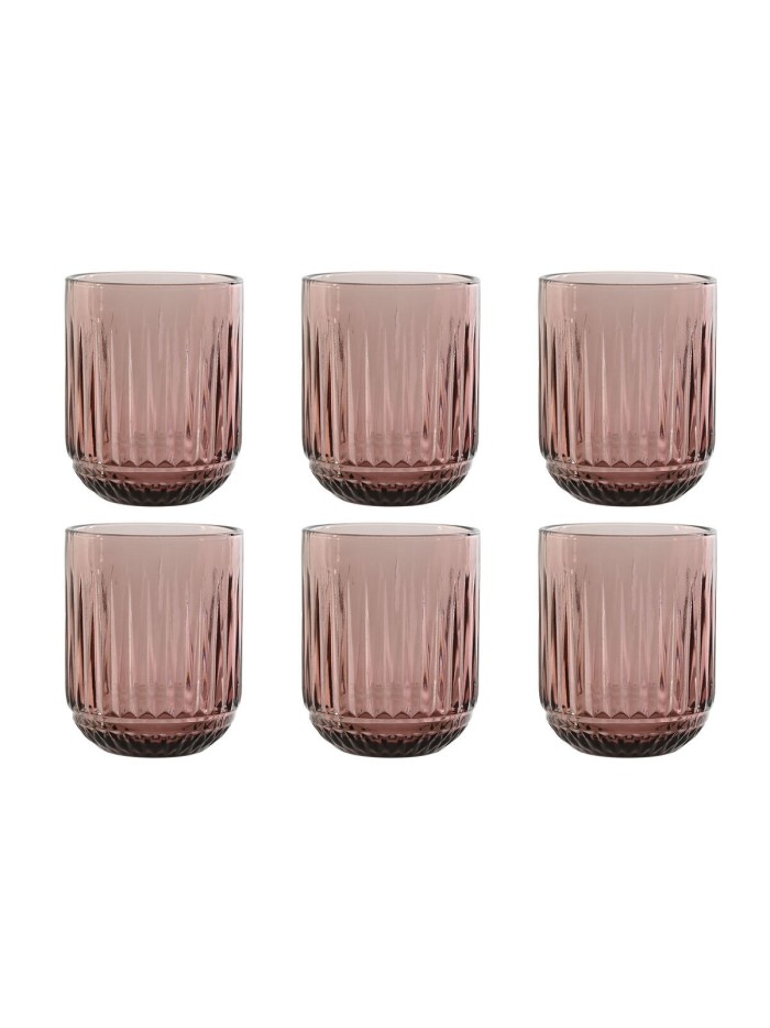 Set of glasses Home ESPRIT Pink Crystal (6 Units)