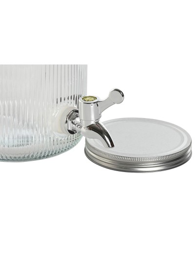 Dispensador de Agua Home ESPRIT Transparente Metal Silicona Cristal ABS 15 x 20 x 23 cm