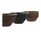 Snack Bowl Home ESPRIT Brown Black Light brown Mango wood Colonial 15 x 15 x 8 cm (3 Units)