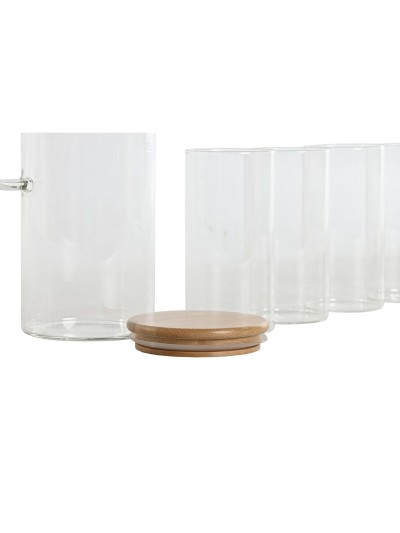 Set of glasses Home ESPRIT Transparent Bamboo Borosilicate Glass 210 ml