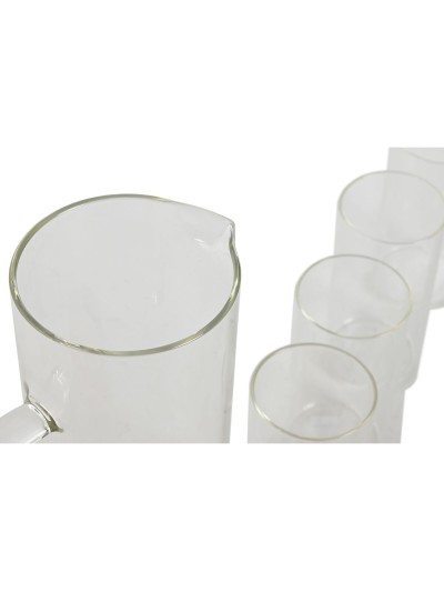 Set de Vasos Home ESPRIT Transparente Bambú Vidrio de Borosilicato 210 ml