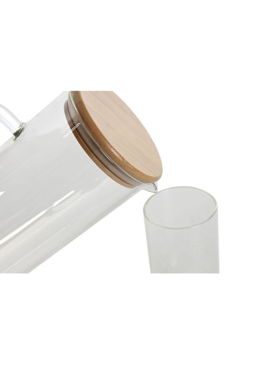 Set de Vasos Home ESPRIT Transparente Bambú Vidrio de Borosilicato 210 ml