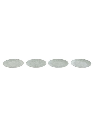 Set de Platos Home ESPRIT Verde Gres Mandala Árabe 19,8 x 19,8 x 2 cm