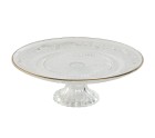 Plato Llano Home ESPRIT Transparente Dorado Cristal 23 x 23 x 8 cm