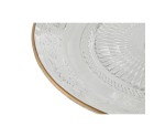 Plato Llano Home ESPRIT Transparente Dorado Cristal 23 x 23 x 8 cm