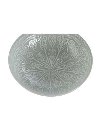 Set de Platos Home ESPRIT Verde Gres Mandala Árabe 18,2 x 18,2 x 5,7 cm