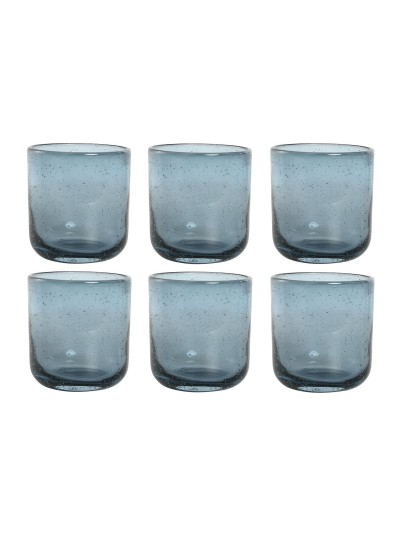 Set de Verres Home ESPRIT Bleu Verre 320 ml (6 Unités)