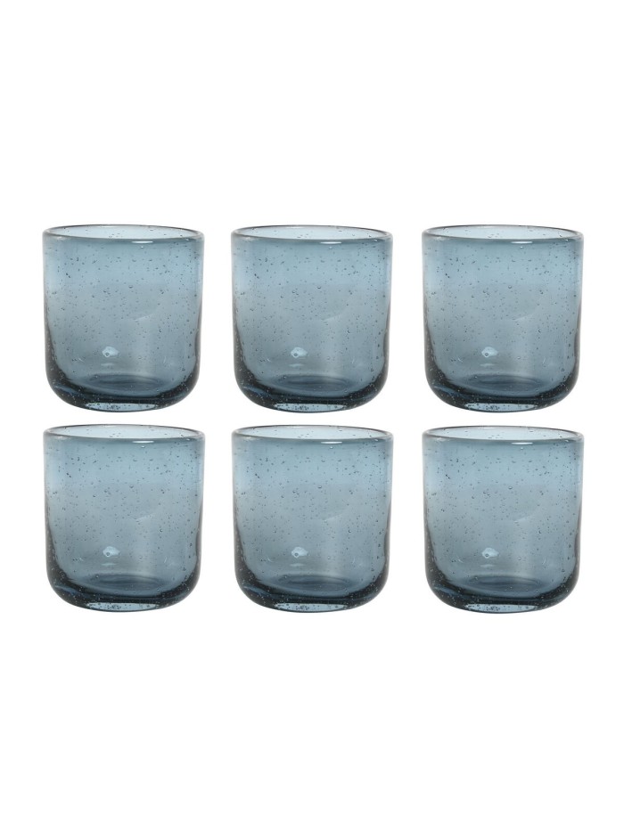 Set de Vasos Home ESPRIT Azul Cristal 320 ml (6 Unidades)
