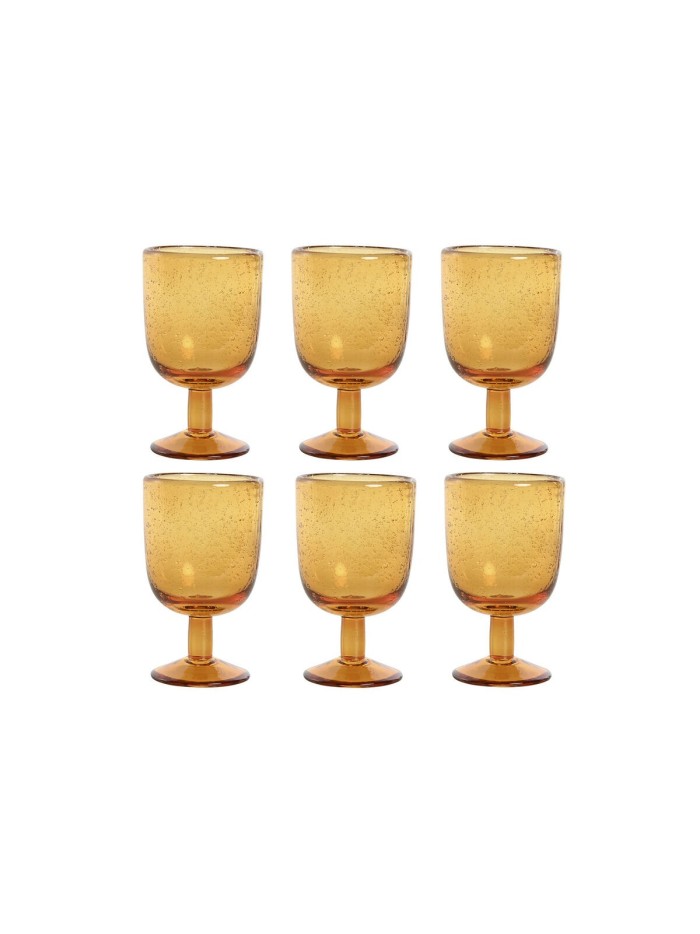 Set of cups Home ESPRIT Amber Crystal 300 ml 8 x 8 x 14 cm (6 Units)