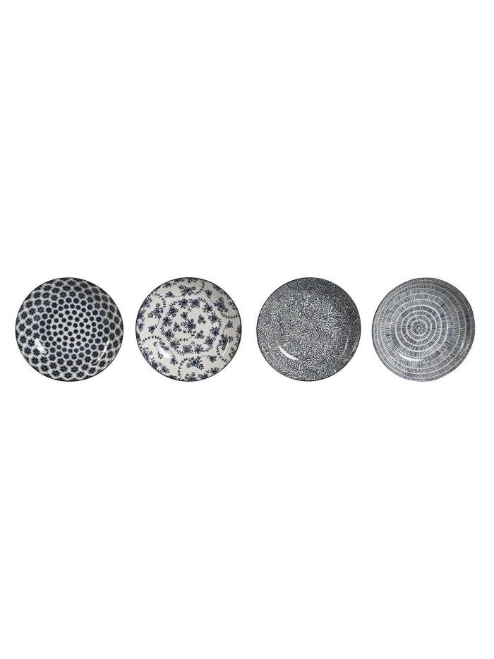 Set de Platos Home ESPRIT Azul Blanco Porcelana 20 x 20 x 4 cm