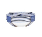 Set de Platos Home ESPRIT Azul Blanco Porcelana 20 x 20 x 4 cm