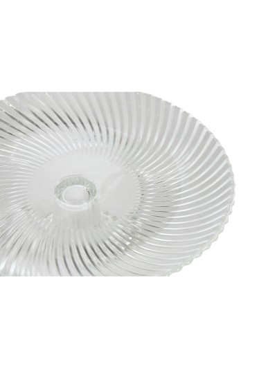 Plato Llano Home ESPRIT Transparente Cristal 20,5 x 20,5 x 7,5 cm