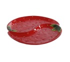 Plato Home ESPRIT Rojo Gres Moderno 32 x 31 x 3,5 cm