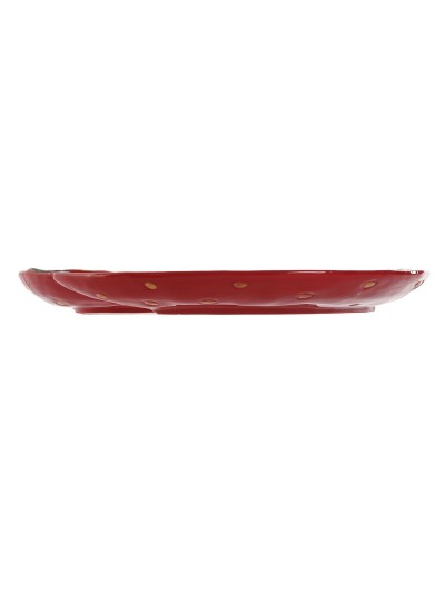 Plato Home ESPRIT Rojo Gres Moderno 32 x 31 x 3,5 cm