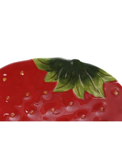 Plato Home ESPRIT Rojo Gres Moderno 23,5 x 18 x 4,5 cm