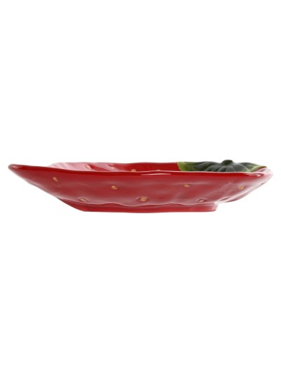 Plato Home ESPRIT Rojo Gres Moderno 23,5 x 18 x 4,5 cm