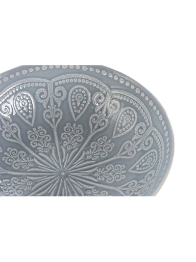 Set de Platos Home ESPRIT Azul Gres Mandala Árabe 18,2 x 18,2 x 5,5 cm