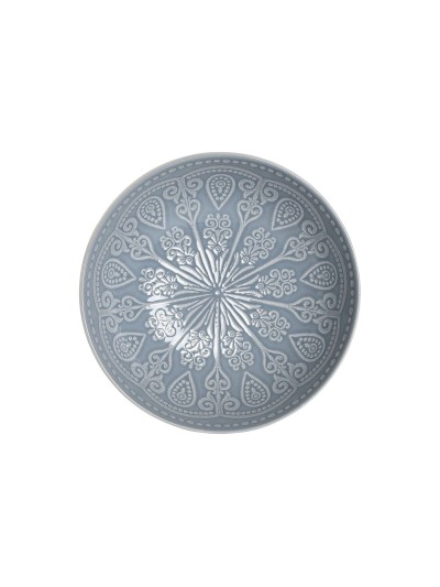 Set de Platos Home ESPRIT Azul Gres Mandala Árabe 18,2 x 18,2 x 5,5 cm