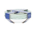 Set de Platos Home ESPRIT Azul Gres Mandala Árabe 18,2 x 18,2 x 5,5 cm