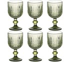 Set de Copas Home ESPRIT Verde Cristal 8 x 8 x 14,5 cm (6 Unidades)
