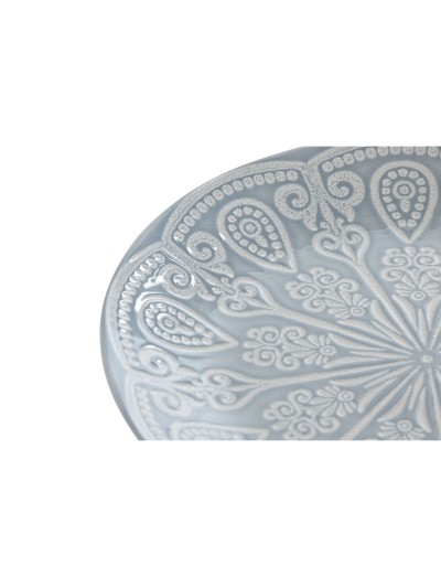 Set de Platos Home ESPRIT Azul Gres Mandala Árabe 19,5 x 19,5 x 2 cm