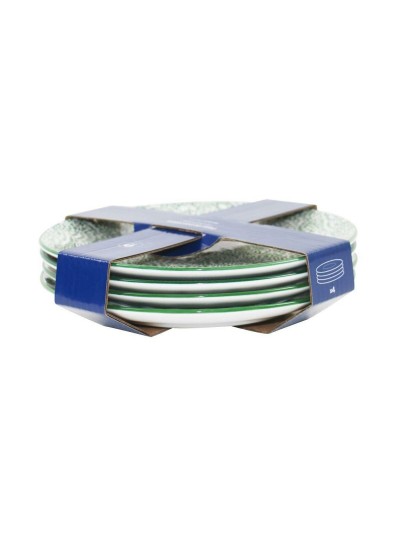 Set de Platos Home ESPRIT Azul Gres Mandala Árabe 19,5 x 19,5 x 2 cm