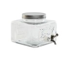 Dispensador de Agua Home ESPRIT Transparente Metal Silicona Cristal ABS 3,5 L 19 x 25 x 16 cm