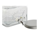 Dispensador de Agua Home ESPRIT Transparente Metal Silicona Cristal ABS 3,5 L 19 x 25 x 16 cm
