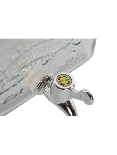 Dispensador de Agua Home ESPRIT Transparente Metal Silicona Cristal ABS 3,5 L 19 x 25 x 16 cm