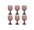 Set of cups Home ESPRIT Pink Crystal 8 x 8 x 14,5 cm (6 Units)
