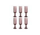Set of cups Home ESPRIT Pink Crystal 6 x 6 x 18,4 cm (6 Units)