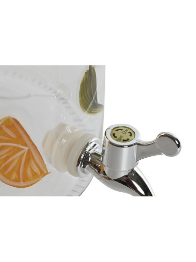 Dispensador de Agua Home ESPRIT Amarillo Metal Silicona Cristal ABS 18 x 24 x 30,5 cm