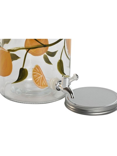 Dispensador de Agua Home ESPRIT Amarillo Metal Silicona Cristal ABS 18 x 24 x 30,5 cm