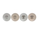 Flat Plate Home ESPRIT White Beige Stoneware Traditional 20 x 20 x 2,5 cm